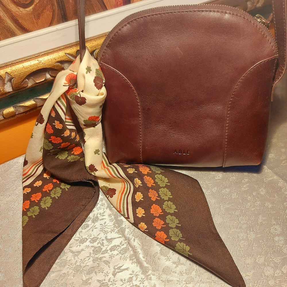 Vintage autumn leaf scarf